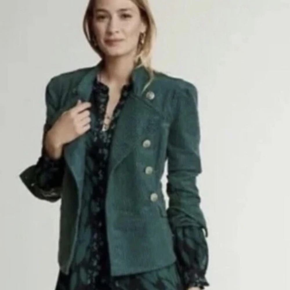 CAbi #3913 Lennon Green Jacket Size XS